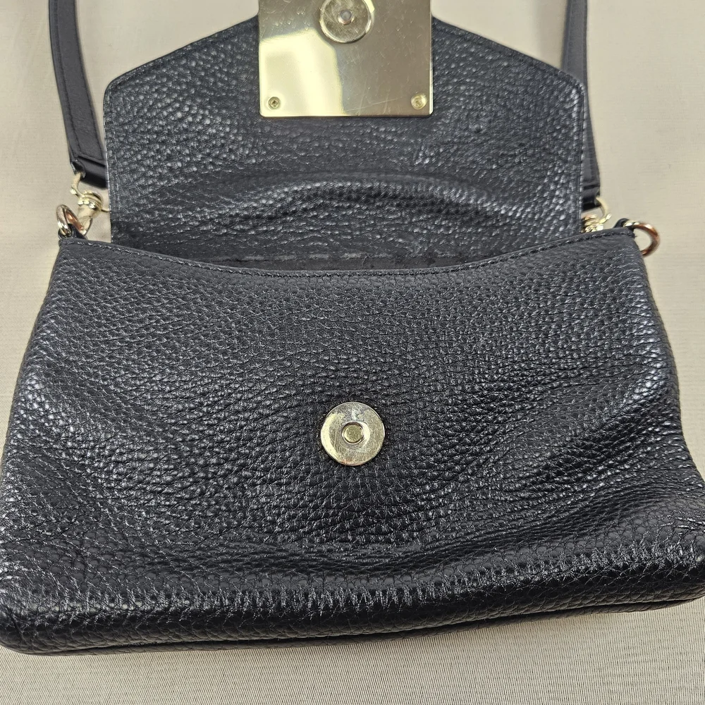 Karl Lagerfeld Black Pebbled Leather Crossbody Bag - Picture 6 of 16